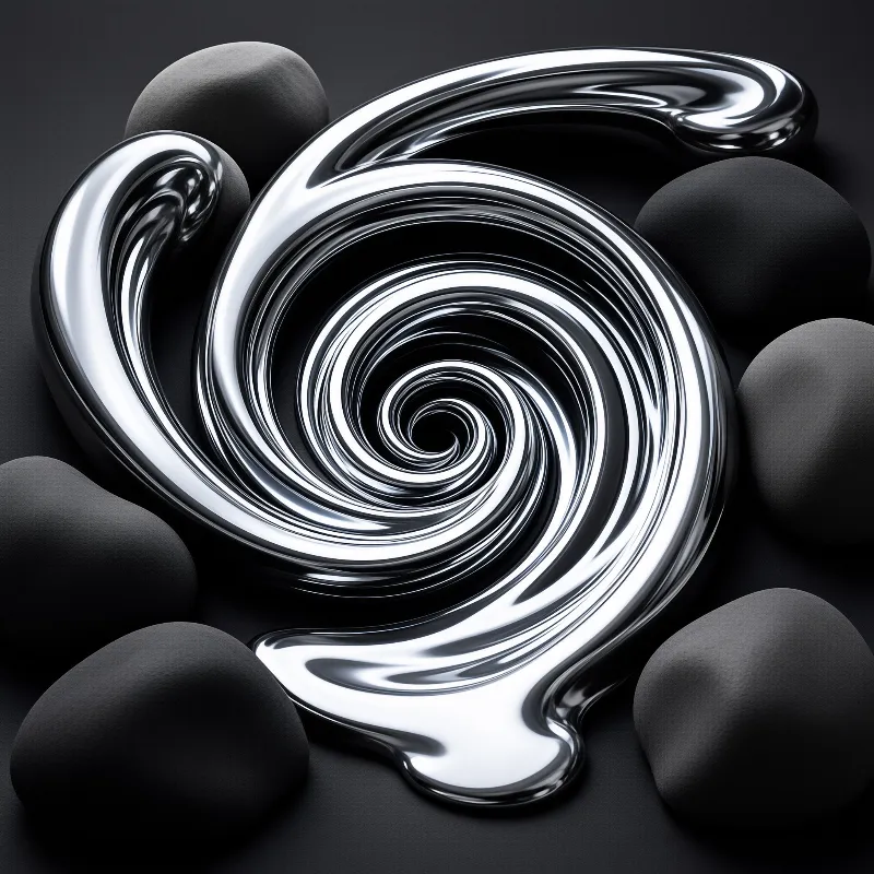 Chrome Vortex — Liquid Metal Study