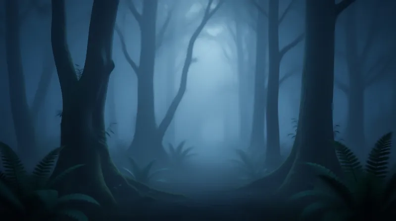Eerie Misty Forest