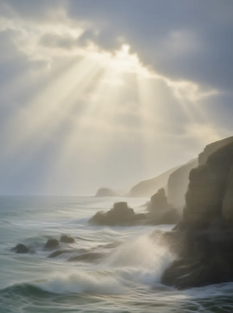 Sunlight Over the Cliffside