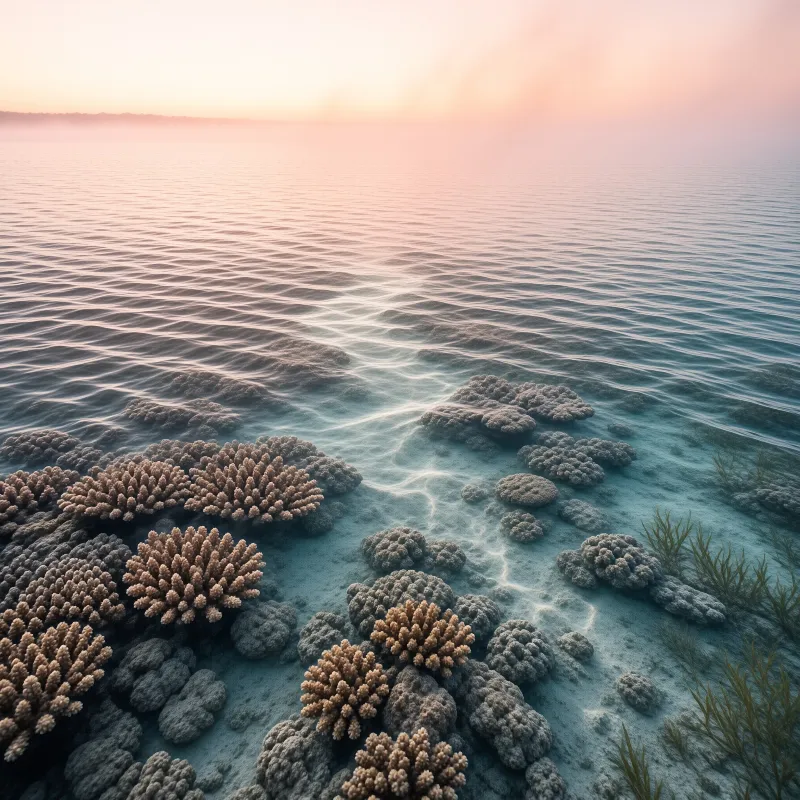 Tropical Coral Reef at Sunset