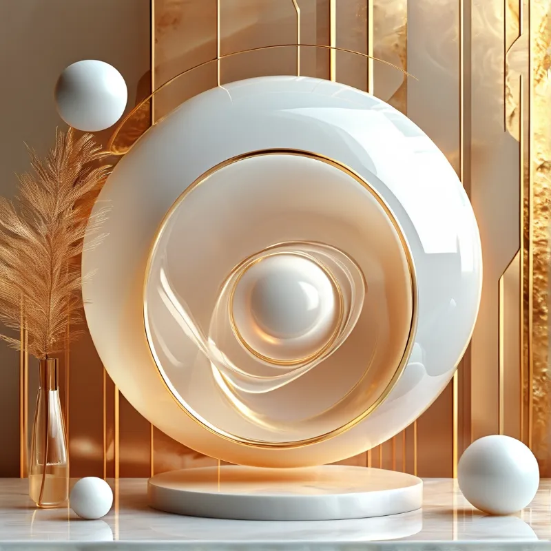 Modern Golden Sculpture