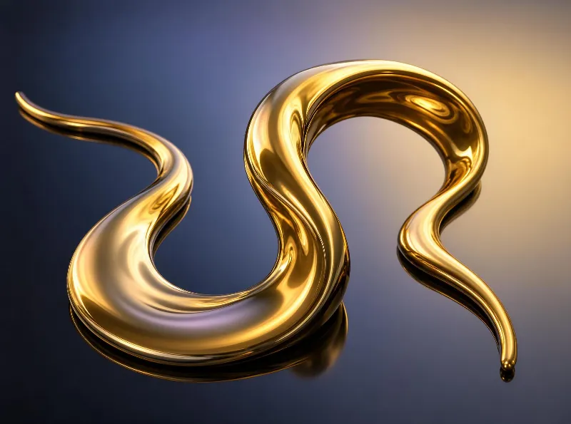 Golden Serpentine Sculpture