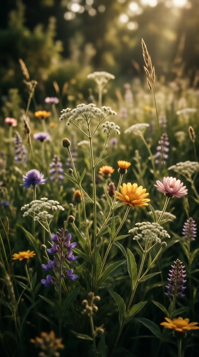 Sunlit Wildflower Meadow