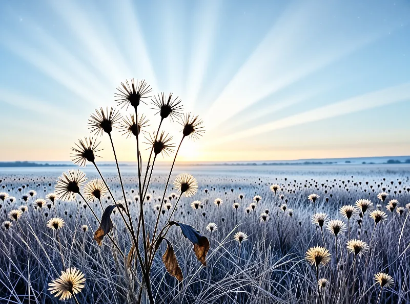 Frosty Field at Sunrise