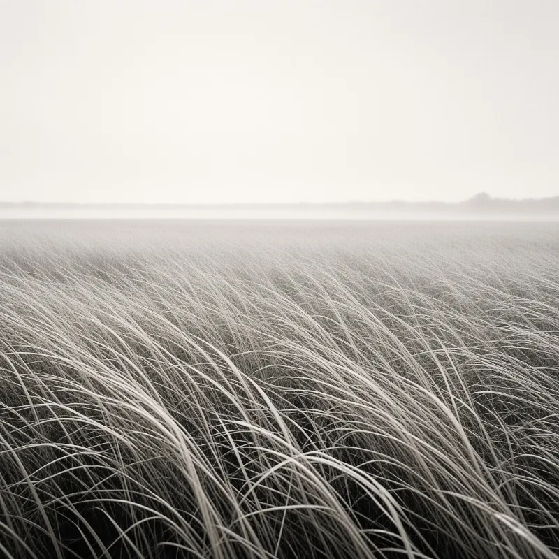 Misty Grass Field