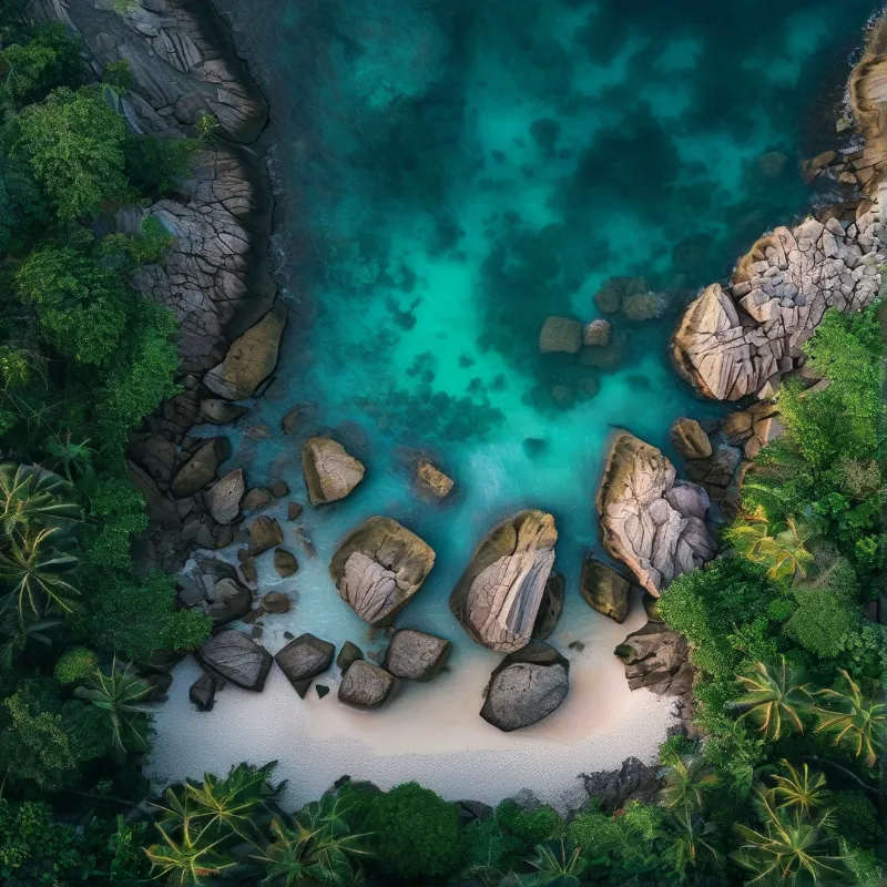 Aerial View of Tropical Beach