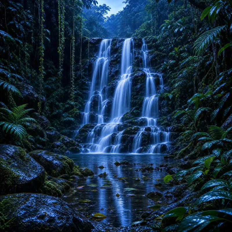 Tropical Rainforest Waterfall