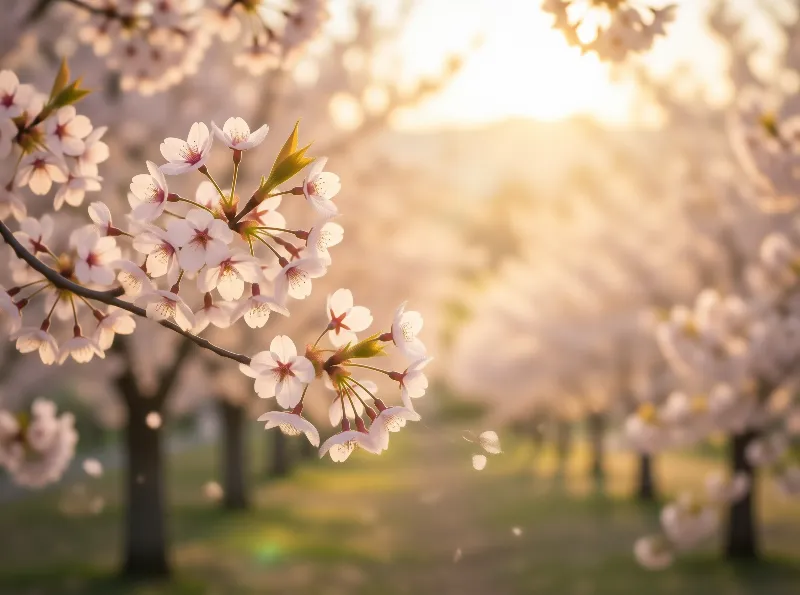 Backlit Sakura Landscape