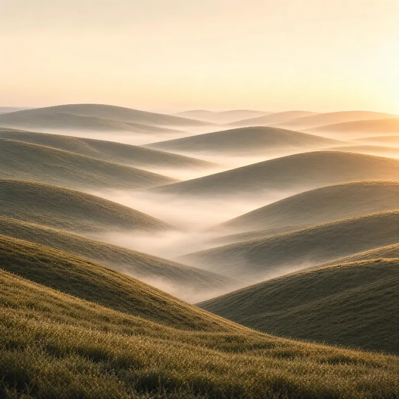 Misty Hills at Sunrise