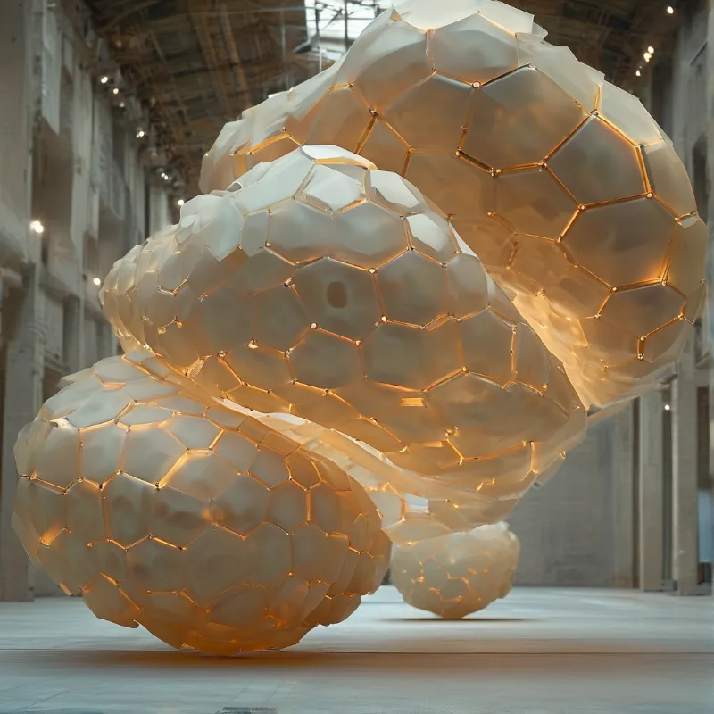 Glowing Honeycomb Sculpture