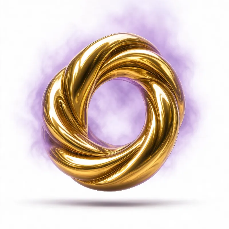 Golden Twisted Metallic Ring