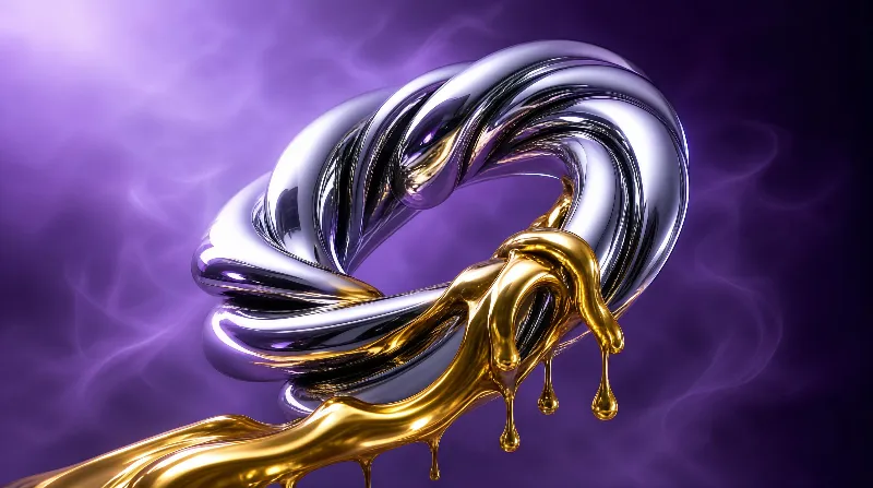 Twisted Metallic Rings with Gold Drip