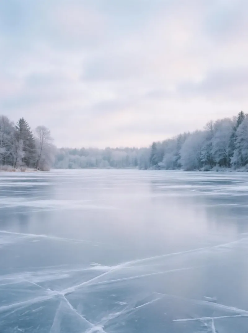 Frozen Lake in Winter