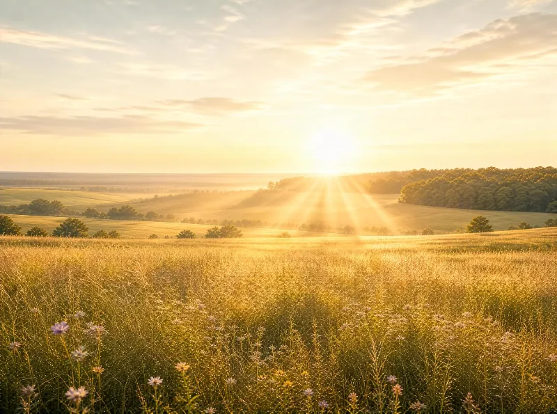 Sunrise Over Golden Fields