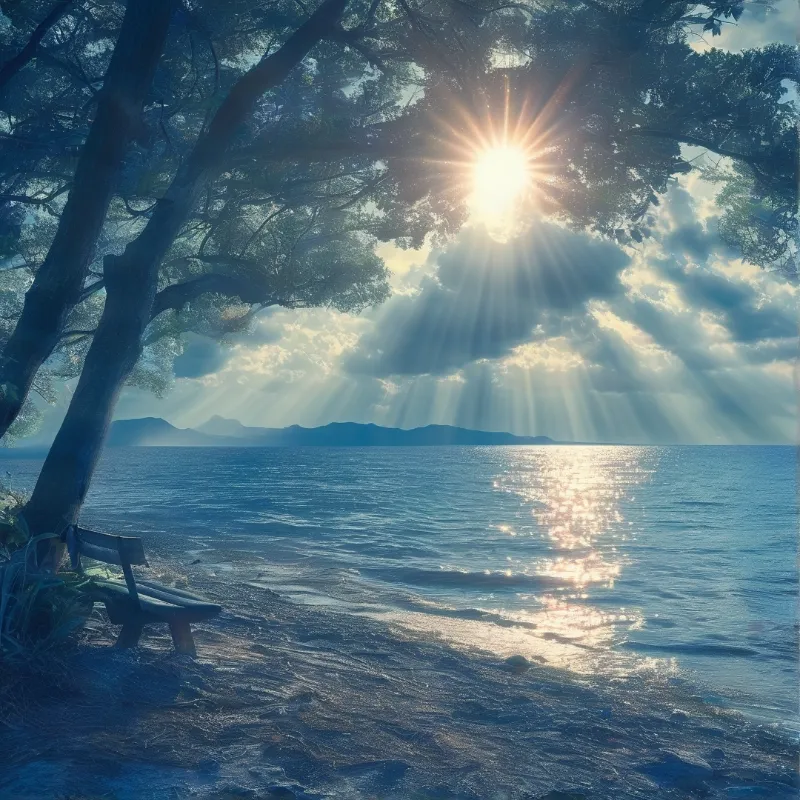 Sunlit Coastal Serenity