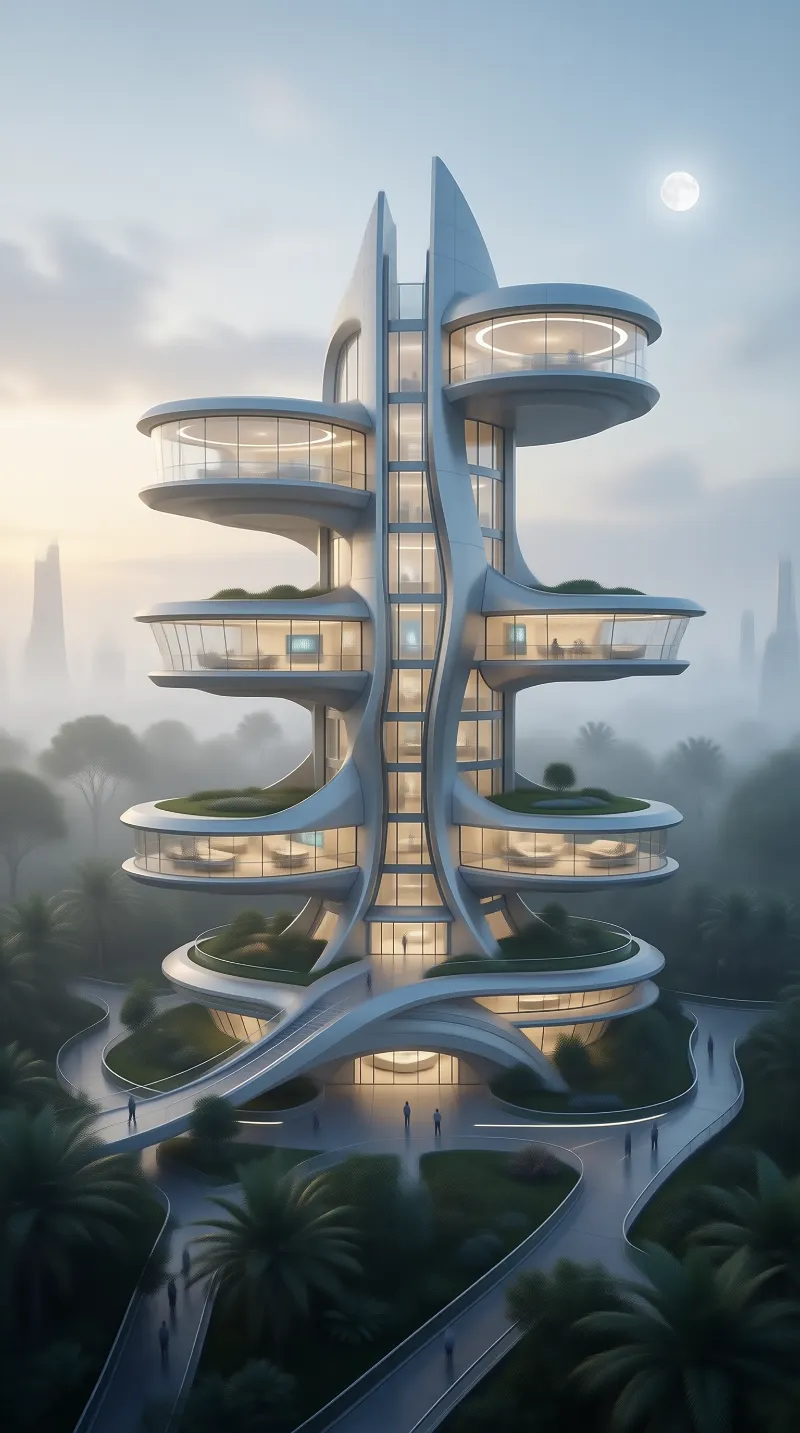 Futuristic Curved Residence