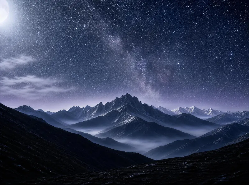 Starry Night Over Mountains