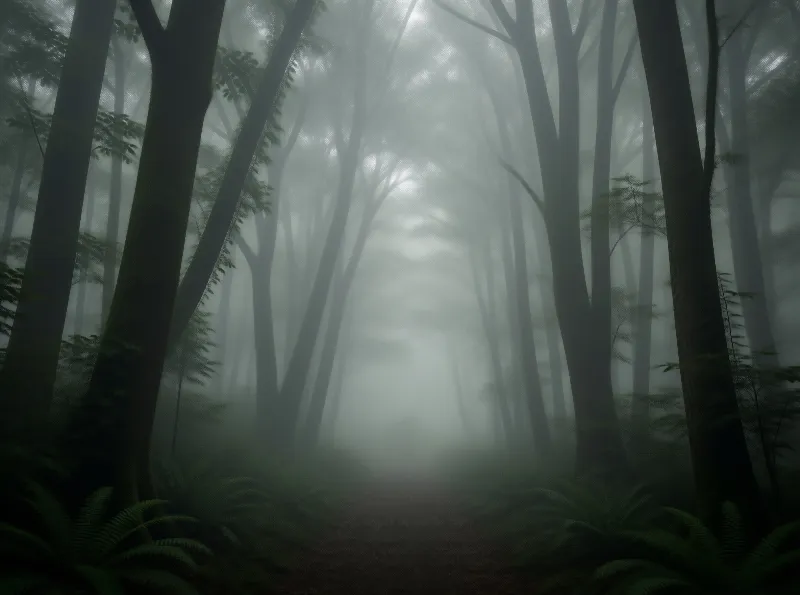 Misty Enchanted Forest Path