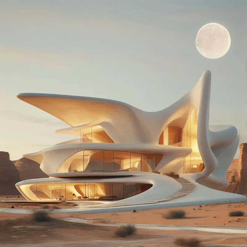 Futuristic White Desert Villa