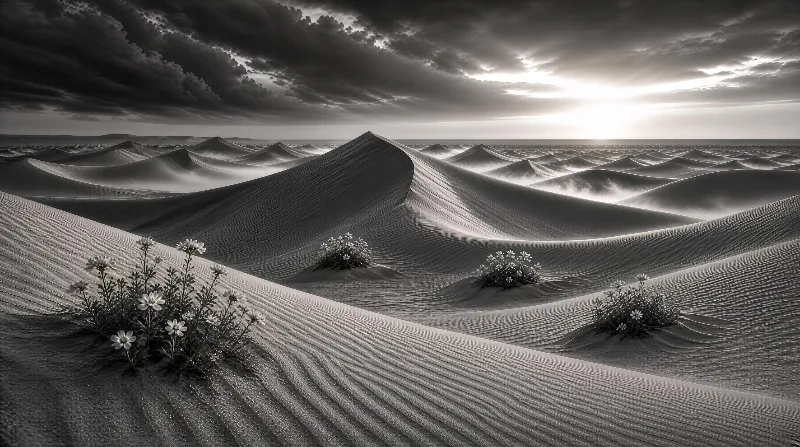 Desert Dunes and Wildflowers