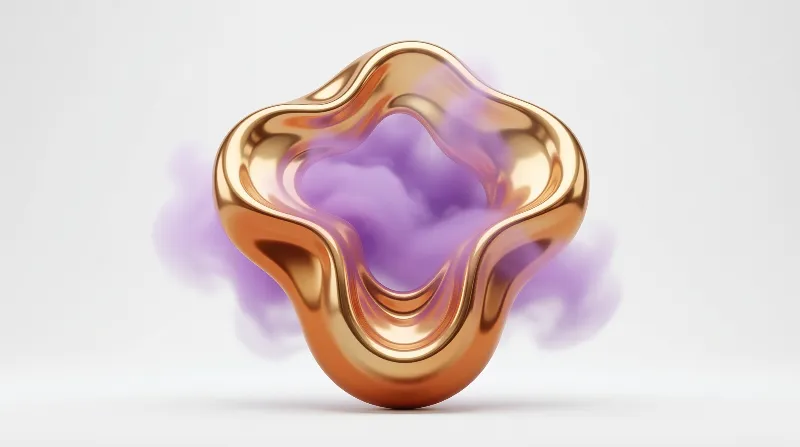 Abstract Gold Metal Shape