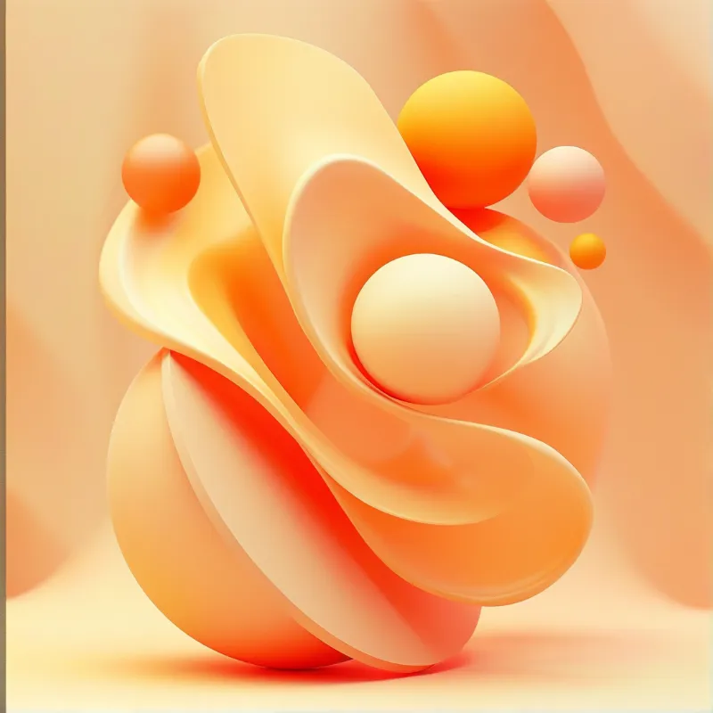 Warm Abstract 3D Composition