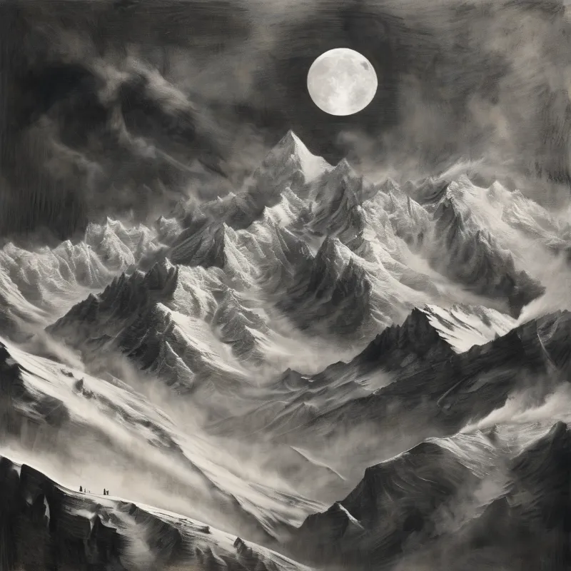 Moonlit Snowy Peaks