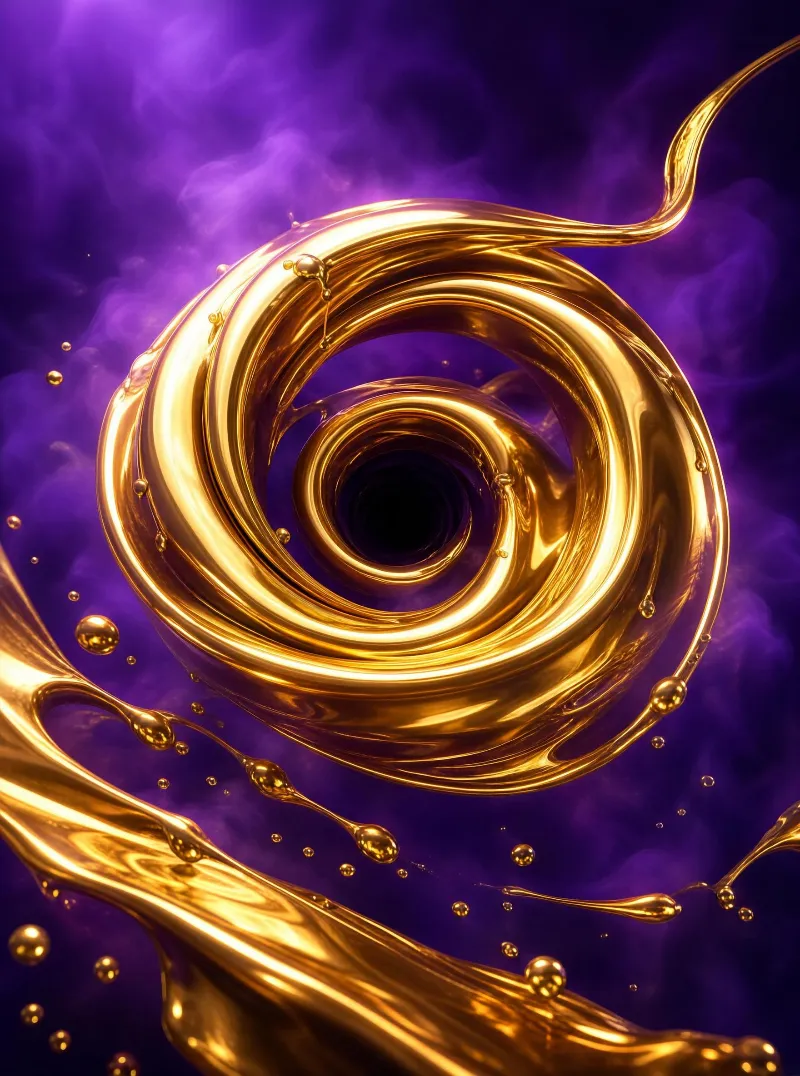 Golden Spiral on Purple Background