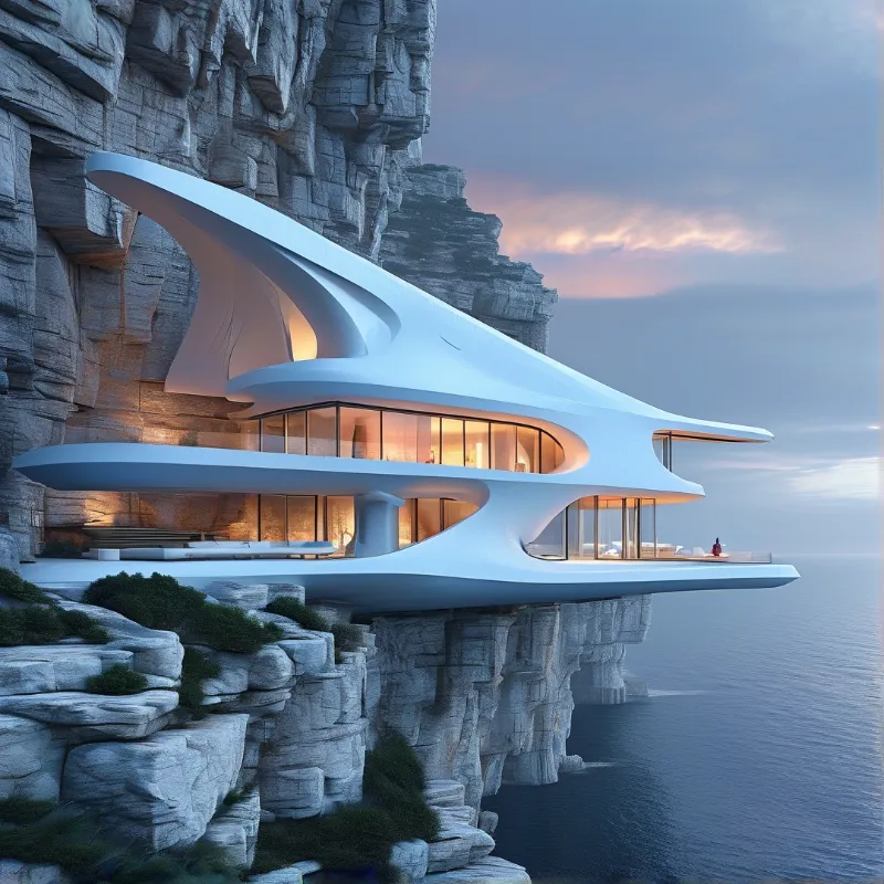 Futuristic Cliffside Villa