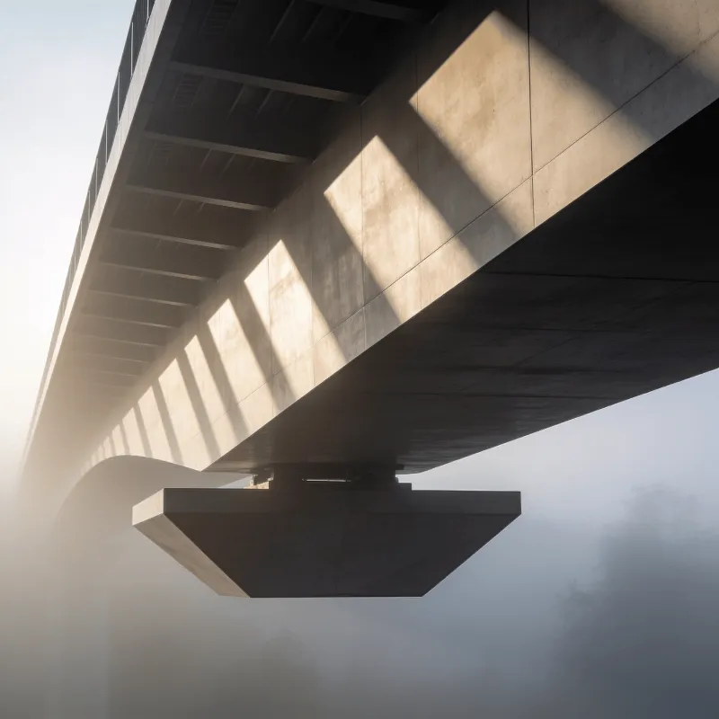 Bridge with Floating Cantilever — Foggy Morning