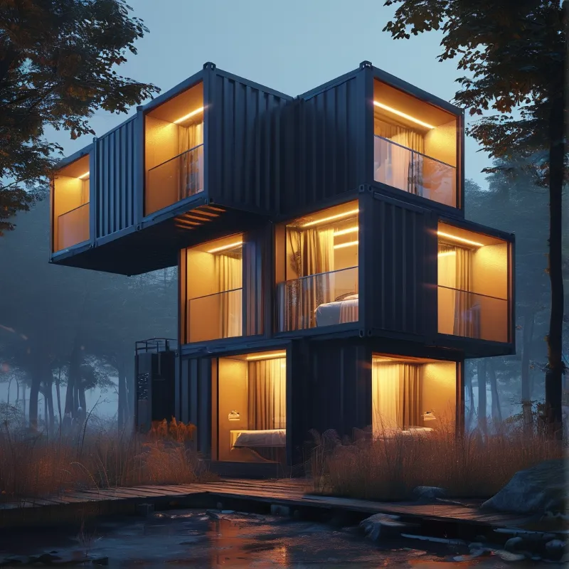 Container Home in Forest