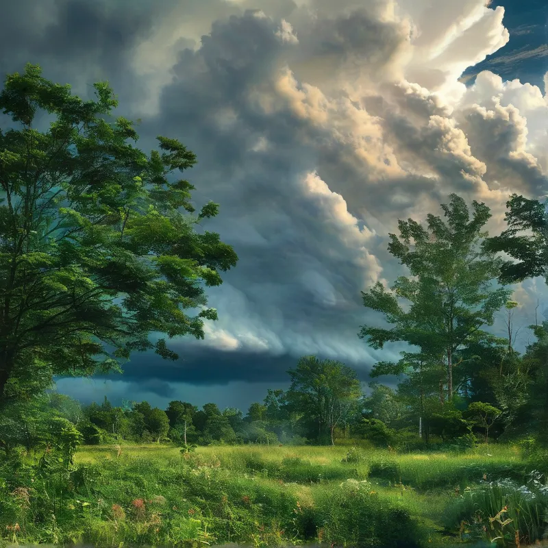 Gathering Storm Meadow Landscape