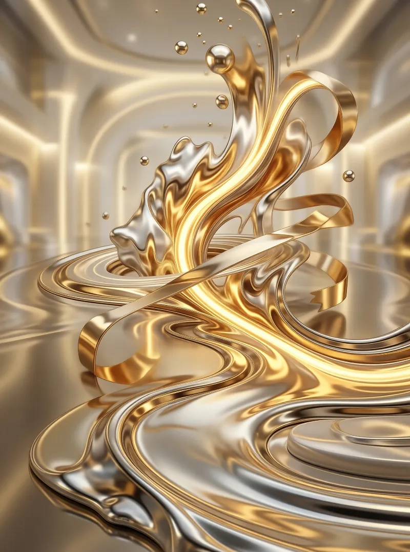 Golden Liquid Splash