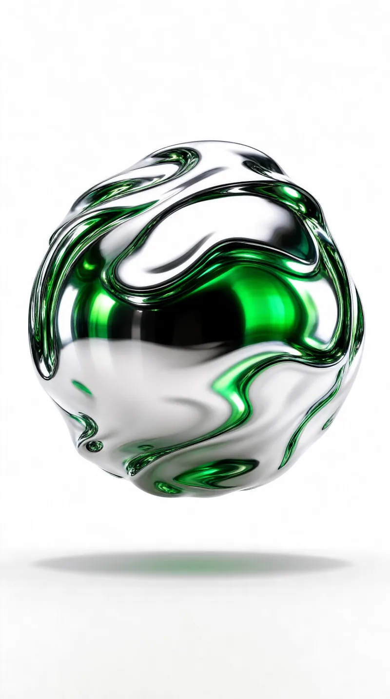 Shiny Green Liquid Sphere