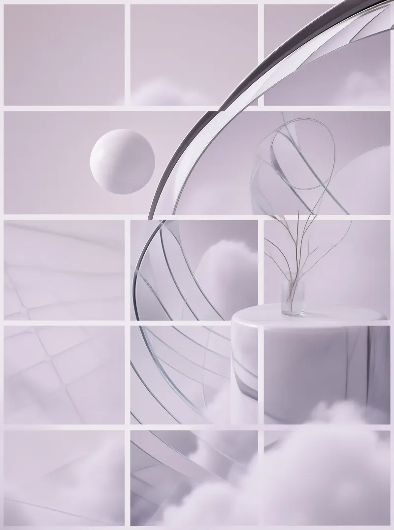 Minimalist Purple Grid Scene