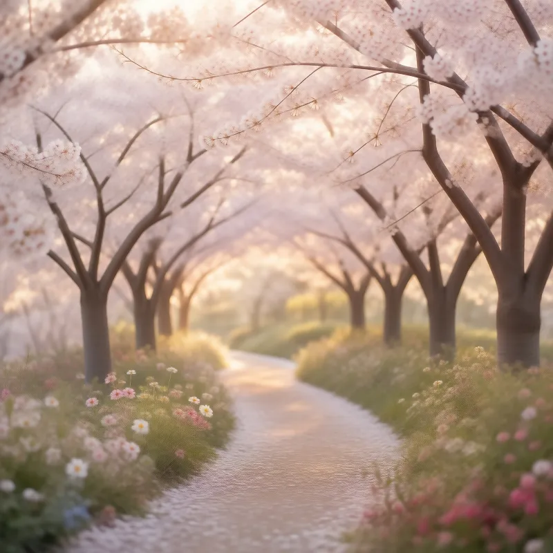 Dreamy Cherry Blossom Path