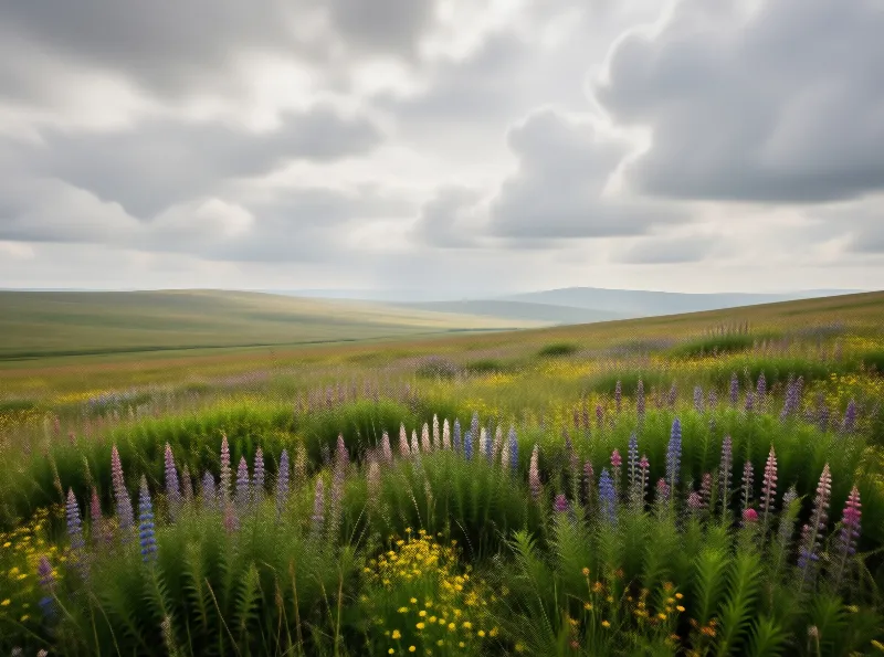 Lupine Field and Hills