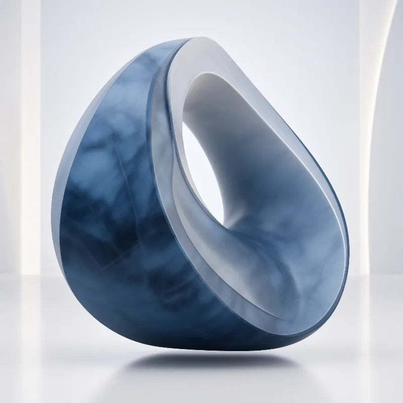 Abstract Blue Torus Sculpture