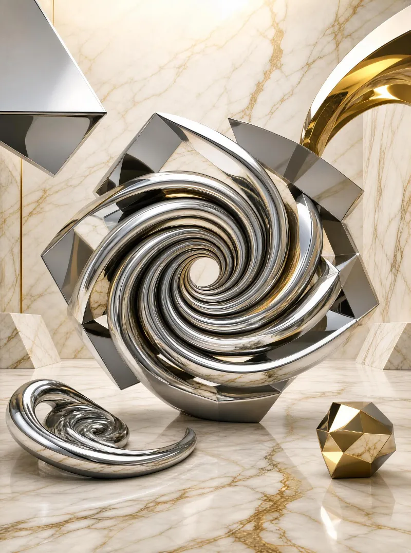 Abstract Metallic Sculptures
