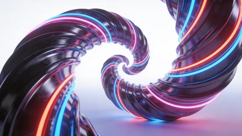 Neon Helix — Neon-Lit Study