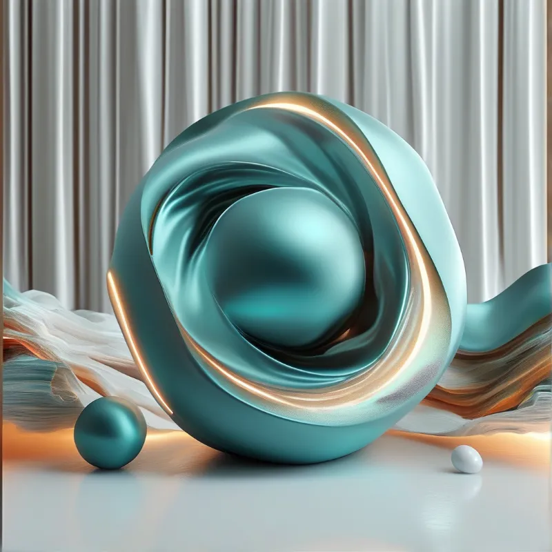 Abstract Teal Sculpture