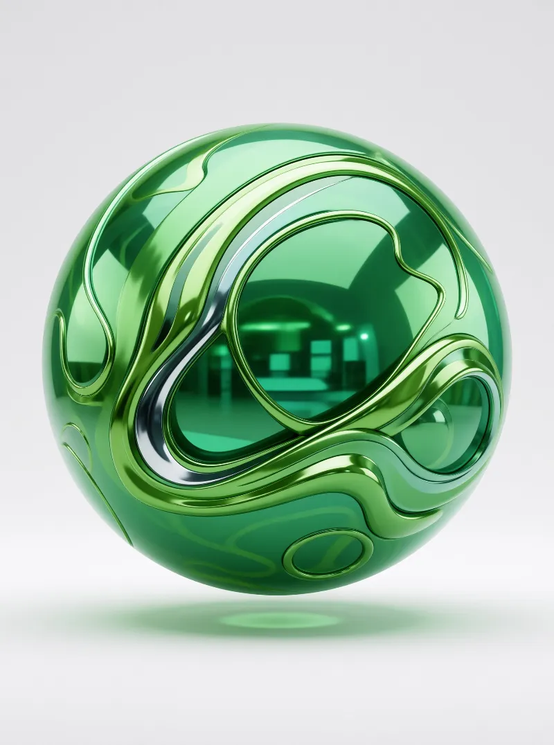 Green Glossy Abstract Sphere
