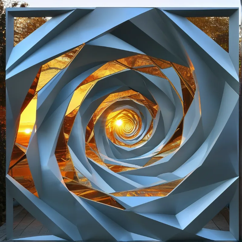 Spiraling Geometric Sculpture