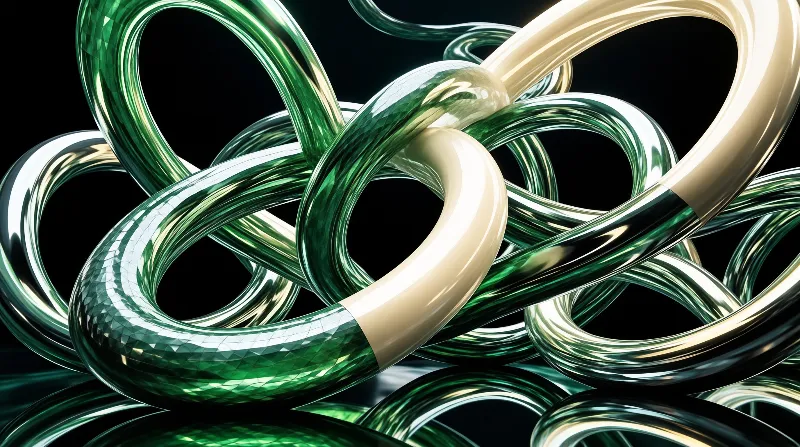 Abstract Green Tube Knot