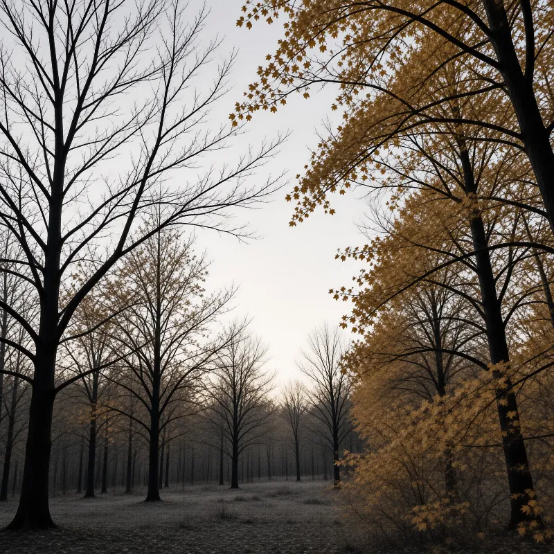 Misty Autumn Woodland