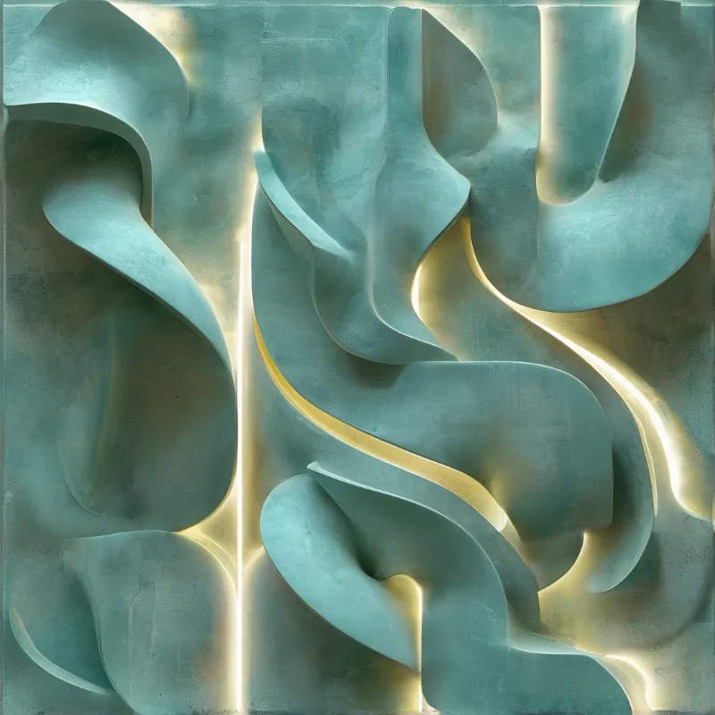 Abstract Teal Waves
