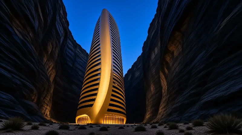 Futuristic Golden Tower