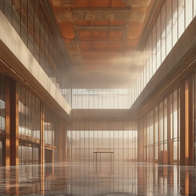 Sunlit Modern Atrium