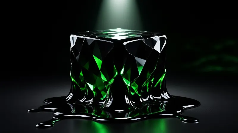 Melting Emerald Cube