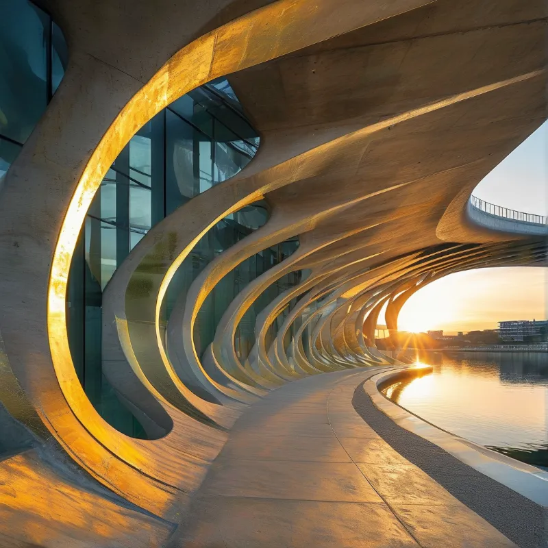 Curved Concrete at Sunset